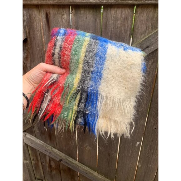 Mohair and Wool Tartan Scarf - Picture 3 of 4